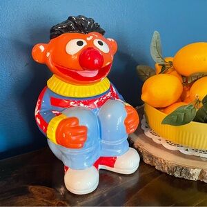 1986 Ernie Cookie Jar Vintage Sesame Street- Muppets Vintage Jim Henson